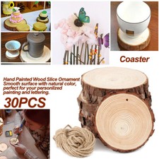 30 Pcs Round Log Slices Discs