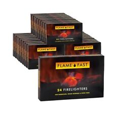 FlameFast 24 Fire Lighters Barbecues LONG BURN Firelighter Bulk Hotspots Burners