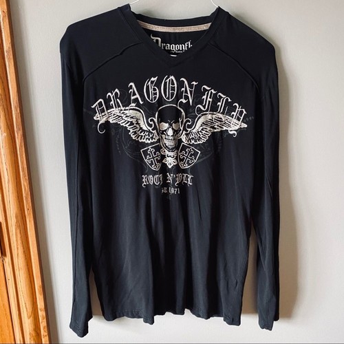 Dragonfly black long sleeve - long,