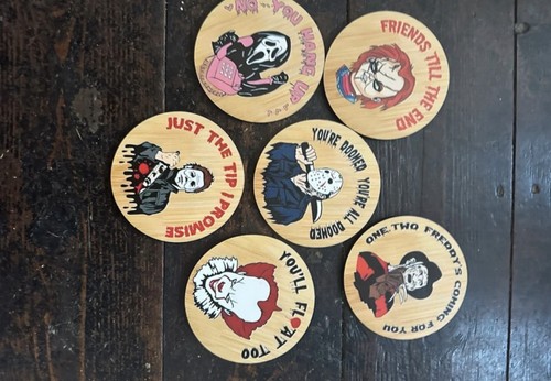 Handmade horror coasters - horror,