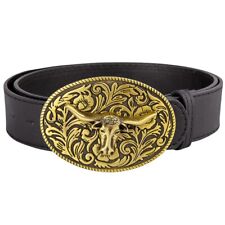 Cowboy Belt Black Gold Bull