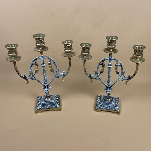Pair antique brass - antique, gold