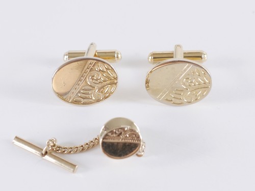 Vintage gold tone cufflinks - cufflinks, &