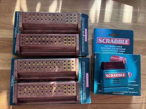Scrabble deluxe wooden scoring - scrabble,