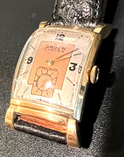 Vintage Gruen Curvex wristwatch 2 tone original dial 440 Rose Gold Filled Works