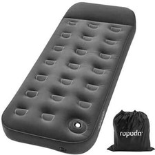 Single Air Bed, Quick Flocked Inflatable Mattress, Blow Up Camping Bed