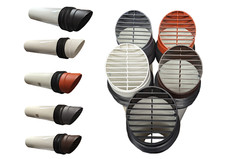 4" High Rise Vent  Ducting external White Brown Terracotta Grille Extractor Fan