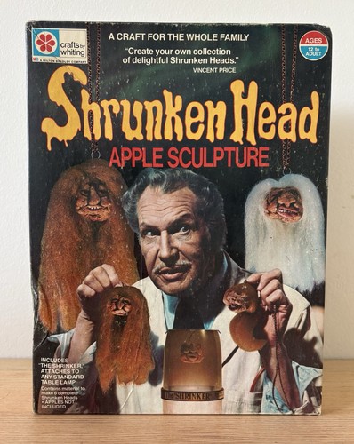 Shrunken head apple sculpture - shrunken,