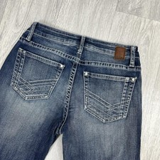 Y2K BKE Denim Stella Ultra Low Rise Blue Bootcut Flare Jeans W27L31 Downtown