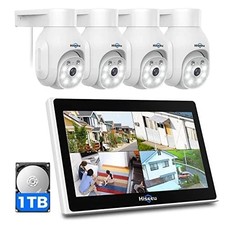 Hiseeu 3K 5MP Wireless CCTV Camera System With 10" Monitor, 10CH 5MP NVR, 4X PTZ