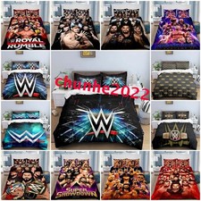 Boys WWE Wrestling 3D Duvet Cover Pillowcase Single Double King Bedding Set