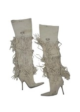 DOLCE & GABBANA Spring/Summer 2004 Suede Fringed Thigh-High Boots Rare