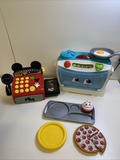 LeapFrog Teal Toy Kitchen & Oven with Food, Pan + Mickey Mouse Talking Learning