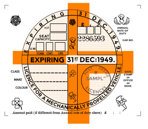 1949 tax disc - 1949,