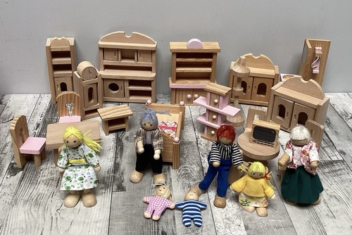 Wooden dolls house furniture - dolls,