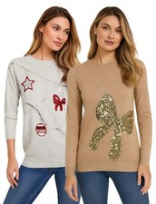 Ladies Christmas Sequin Jumper