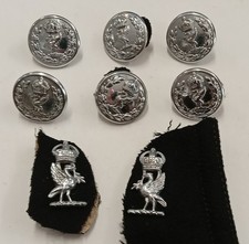 Set Of Obsolete Kings Crown Liverpool City Police Badges & Buttons