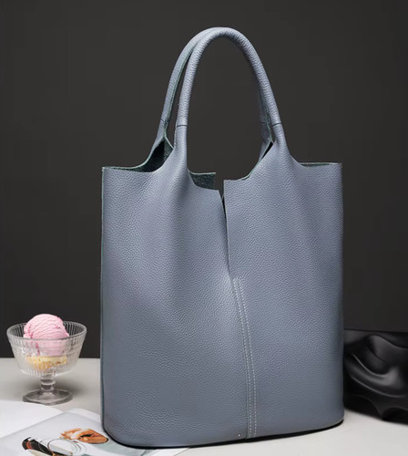 Genuine leather large bucket - genuine,