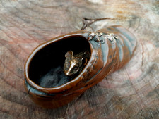 Vienna Bronze Mouse In Shoe 19th Century Stamped on the side Geschutzt Collector
