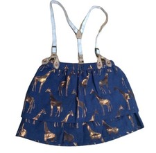 Scotch R'Belle Kids Girls Navy Gold Giraffe Print Skirt With Braces Age 6 Years