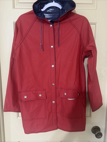 Vintage red vinyl hooded - red,