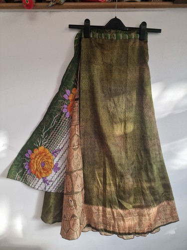 Hippie multi wrap sari skirt - wrap,