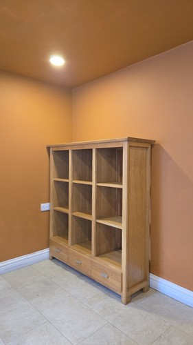 Heavy solid oak shelving unit - shelving,