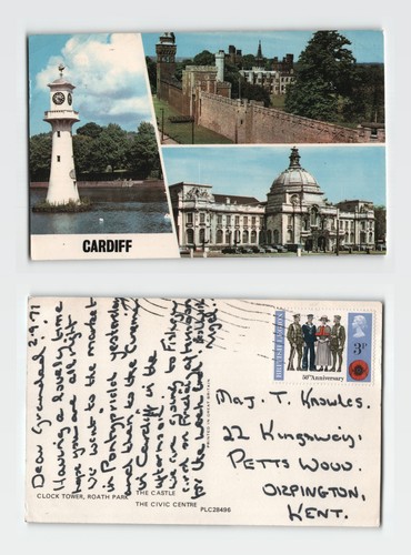 Postcard cardiff clock tower - -,