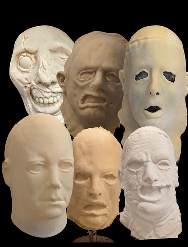 Raw latex horror mask - horror, blanks