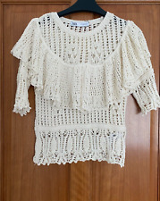  ZARA Ecru RUFFLED KNIT
