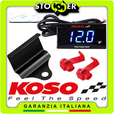KOSO VOLTS VOLTMETER + HANDLEBAR BRACKET DIGITAL INSTRUMENTATION MOTORCYCLE SCOOTER
