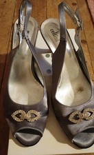 CELLINI Grey  SATIN & Diamante Trim Slingback  SHOES SIZE 7 UK