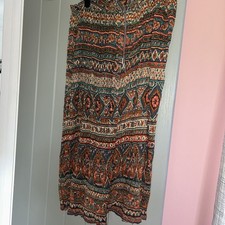 Ladies Indian Crinkle Cotton Skirt Size 14 -18 Boho Hippie Drawstring Waist