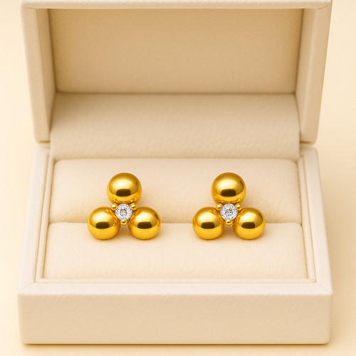 9ct gold stud earrings - ,