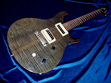AWESOME P.R.S CUSTOM SE AAA FLAME TRANSLUCENT CHARCOAL ,FIXED BRIDGE,EARLY MODEL