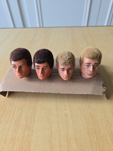 Vintage action man heads x4 - action,