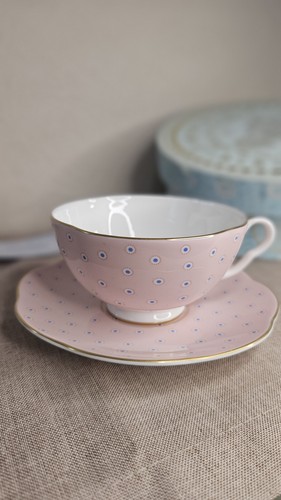 Wedgwood pink polka dot tea - wedgwood,