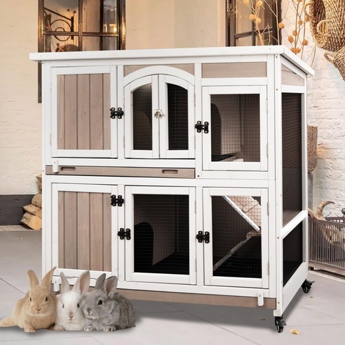 Rabbit hutch indoor grey - ,