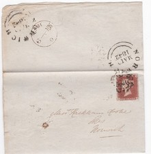 1842 QV FINE 1d PENNY RED