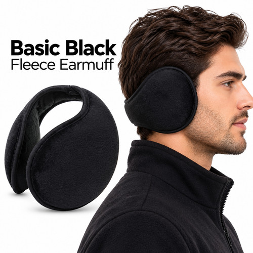 Black winter ear muffs - winter, warmer
