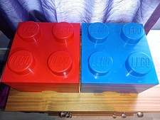 2XGenuine Lego Storage Brick Cube  Stackable Container Box Extra large 