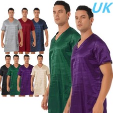 UK Mens Silk Satin Nightshirt