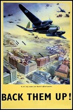 Back them up world war 2 campaign VINTAGE poster print art