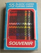 Scottish Coloured Tartan Backed Plastic Coated Playing Cards New Deck Boxed