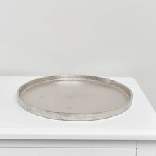 Large Round Silver Metal Tray