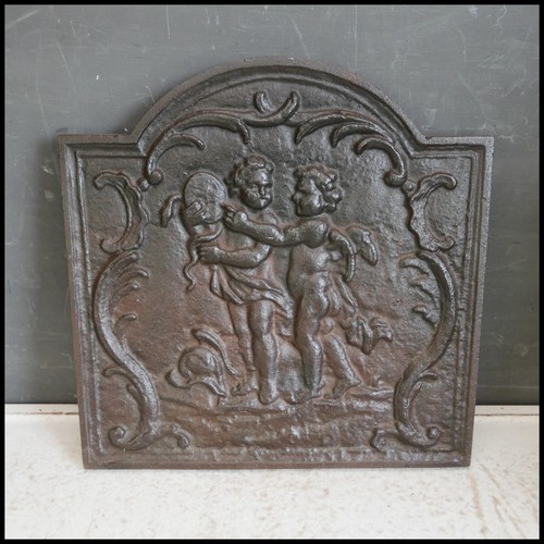 Antique cast iron fire back - antique,