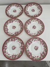 Cauldon Pink Rose Bone China Small Plates Set of Six Excellent Condition