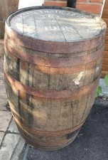 SCOTCH WHISKEY OAK WOODEN BARREL GARDEN PLANTER HOME BAR BOURBON BREW TABLE UNIT
