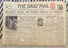 Original The Daily Mail Newspaper WWII WW2 Issue Apr 21st 1945