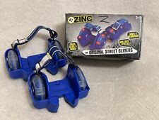 Zinc Blue Light Up LED Street Gliders Wheels Kids Clip-On Roller Skates